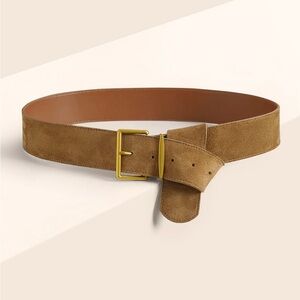 BloomChic Tan Suede Belt with Gold Buckle